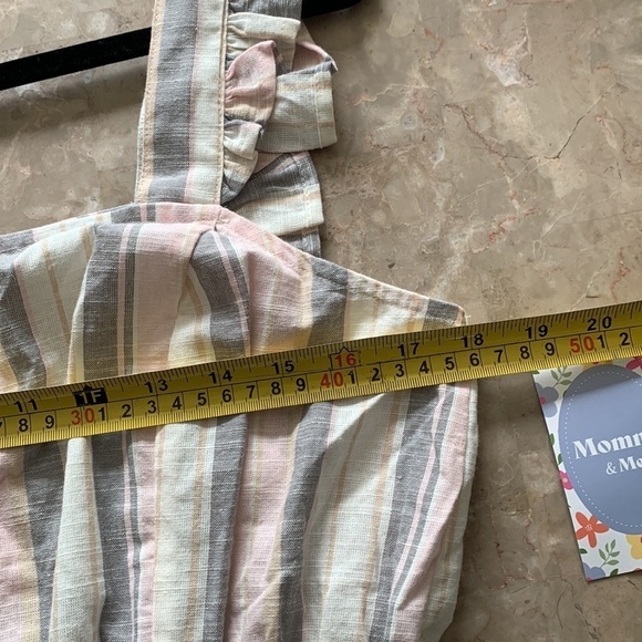 Madison Grey Striped Ruffle Dress cotton‎ summer Sunday size XL boho - Picture 8 of 15